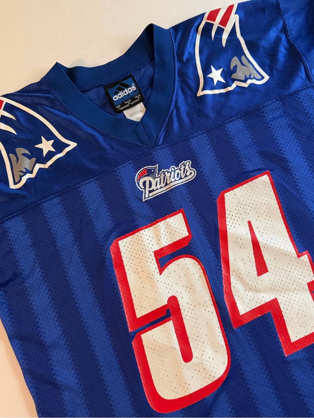 Adidas Team New England Patriots Tedy Bruschi Jersey Men L Mesh Vintage NFL #54